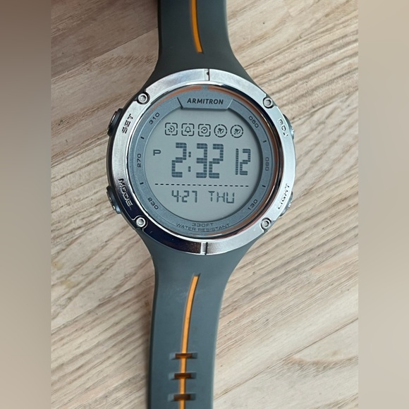 Armitron Sport Men’s Watch Digital Chronograph Orange and Gray Strap - Picture 4 of 13